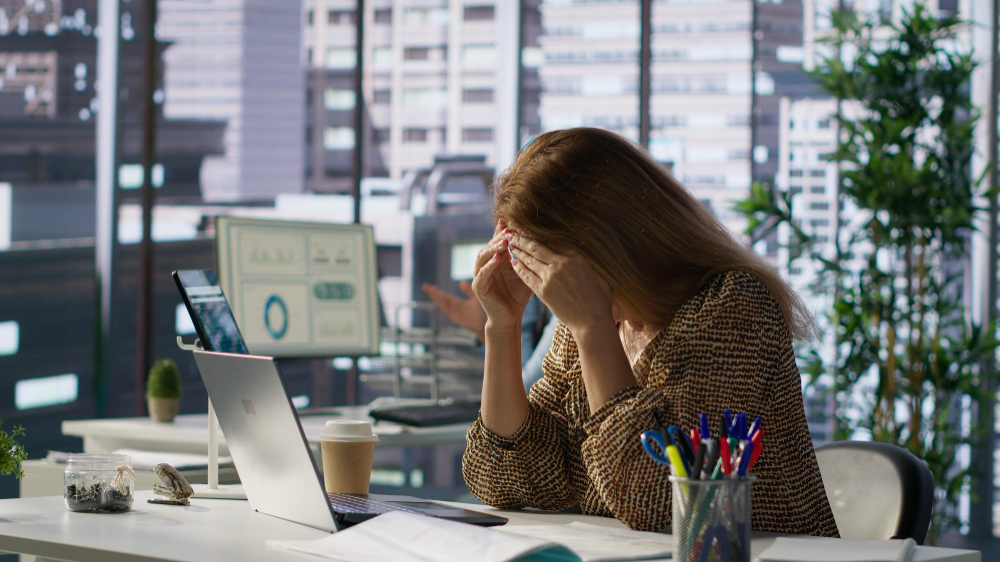 une femme en plein burnout